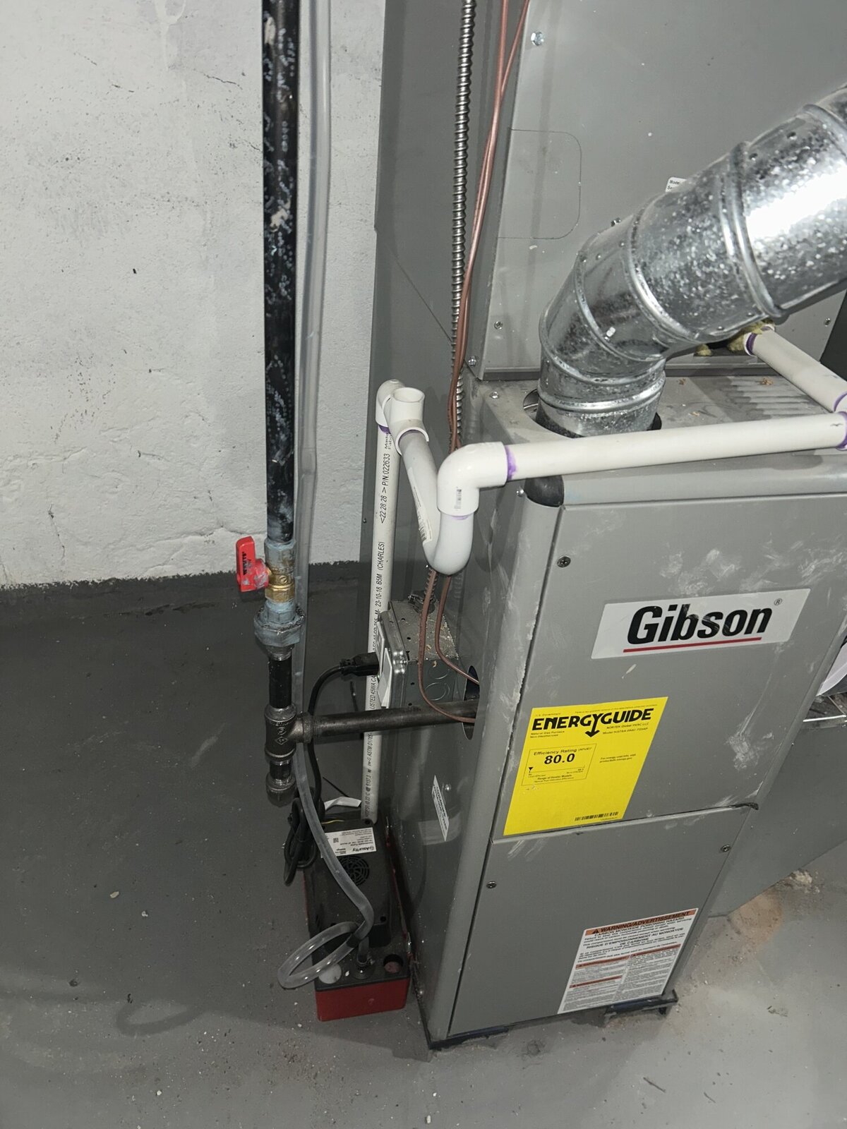 Basement service equipment with new gas shutoff and supply work in Palmyra, NJ