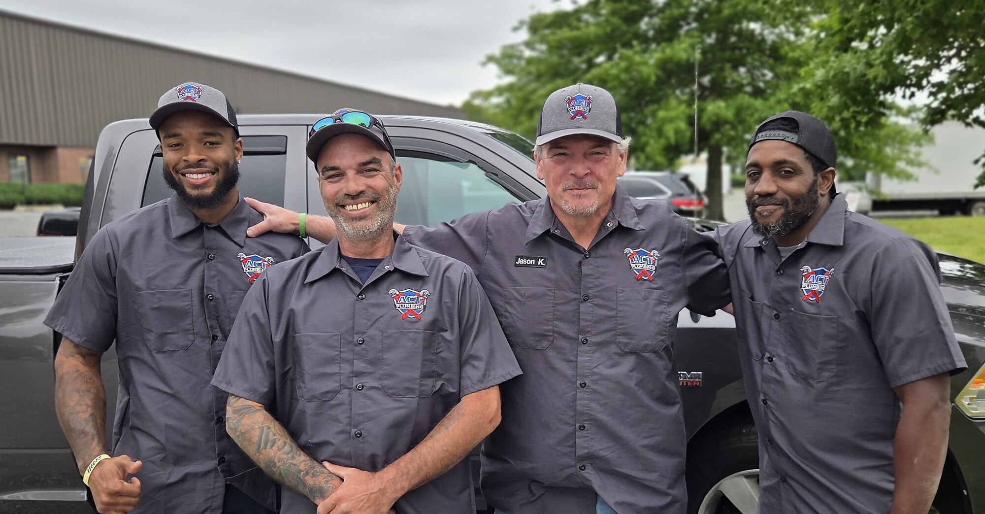 The ACT Plumbing team in South Jersey, from left to right Dre Freeman, Matt Fischer, Jason Keen, and Clem Bethea
